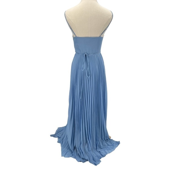 h&m Blue Pleated Lined Maxi Dress Size 2 Women’s - Picture 3 of 10